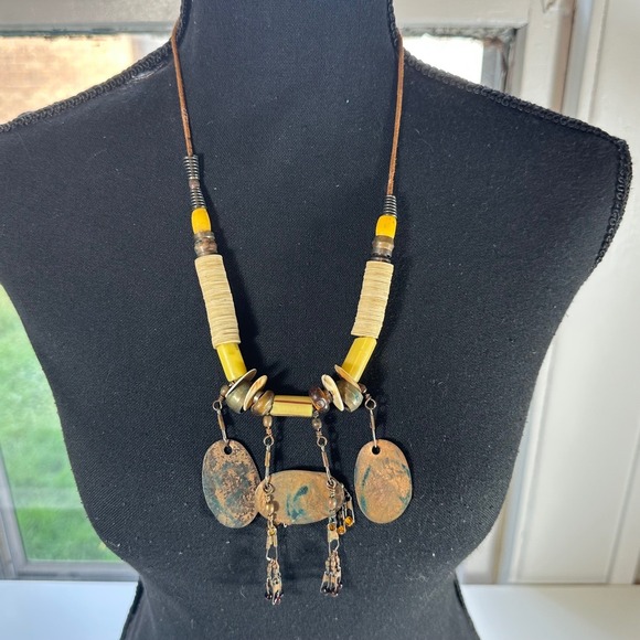 Artisan Crafted Statement Necklace Boho Ethnic Tribal Pendant‎ Jewelry Penny - Picture 5 of 8
